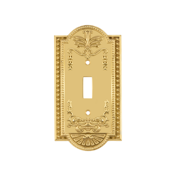 Meadows Switch Plate with Single Toggle in Polished Brass